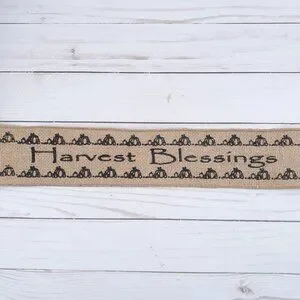 Accents | Wired Primitive Burlap Ribbon Harvest Blessings 3 In X 12 In ...
